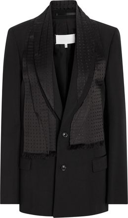 Maison Margiela Layered Silk and Wool Blazer - Black - 48 (UK16 / XL)