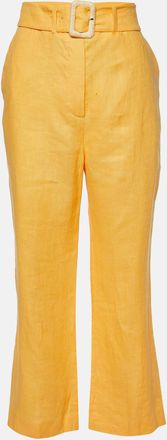 Nanushka Orange Linen Wide Leg Trousers