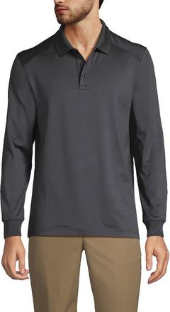 Lands End School Uniform Long Sleeve Rapid Dry Polo Shirt in Soapstone at Nordstrom, Size Medium