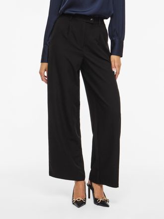 Vila Anzughose VILA VISIFFE HW WIDE PANTS - NOOS, Damen, Gr. 38, L&auml;nge 32, schwarz (schwarz beauty), Web, Obermaterial: 72% Polyester, 24% Viskose, 4% Elas
