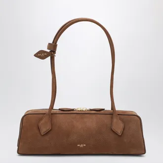 Alaia Le Teckel medium brown nubuck leather bag