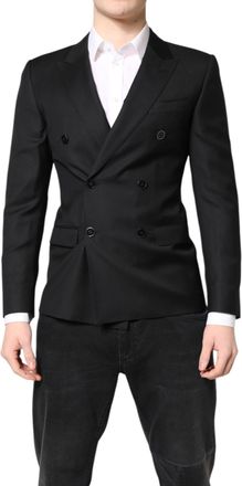 Dolce & Gabbana Black MARTINI Double Breasted Coat Mens Blazer