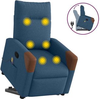 vidaXL Vidaxl - Sill&oacute;n Reclinable De Masaje Elevable Tela Azul