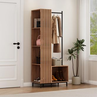 Vicco Armario Zinto, Roble Dorado, 80 X 187 Cm Con 5 Compartimentos De Almacenamiento, Vicco