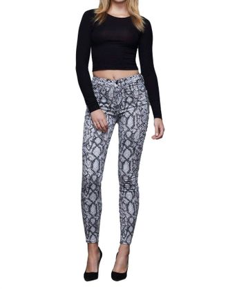 Good American Good Waist Crop High Waisted Jeans In Snake