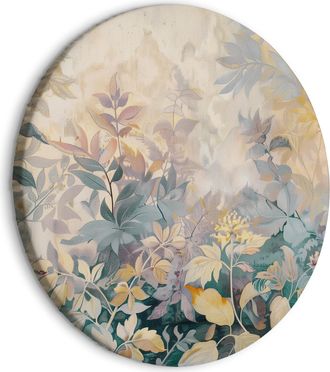 OEM Cuadro Redondo - Patr&oacute;n De Tapiz Con Prado Y Flores Kilim Con Motivo Primaveral / Patr&oacute;n De Tapiz Con Flores Coloridas