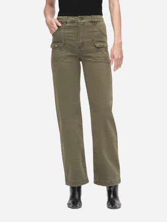 Frame Denim Womens Washed Utility Pocket Pants In Winter Moss