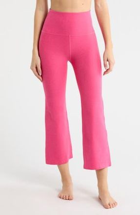 Beyond Yoga Space Dye High Waist Retro Crop Flare Pants in Vivid Pink Heather at Nordstrom Rack, Size X-Small