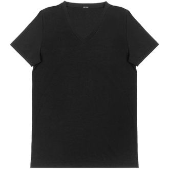 HOM Mens, Supreme Cotton V-Neck T-Shirt, Black, M