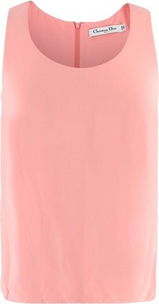 Dior Pink Silk Crepe Scoop Neck Top Size XXS