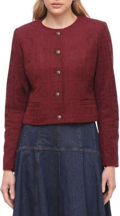 Bagatelle Faux Suede Crop Jacket in Berry at Nordstrom Rack, Size X-Large