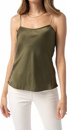 Frame Denim Simple Silk Camisole In Military