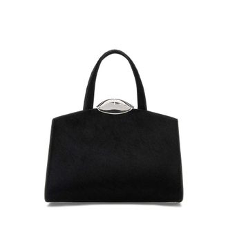 Benedetta Bruzziches Black Calf Hair Serena La Petite Handbag