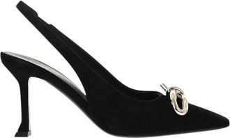 Ferragamo Black Suede Slingbacks Heels