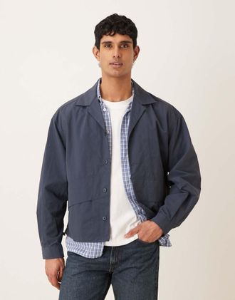 Asos Giacca leggera in nylon blu navy scuro
