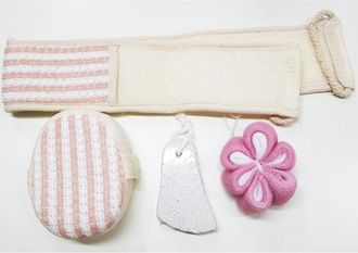 Trade Shop Trade Shop - Set 4 Pz Bagno Effetto Massaggio Doccia Pietra Pomice Spugnetta Luffa Esfoliante