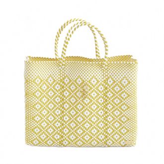 Lola's Bag Womens Travel Handmade Aztec Tote Bag With Clutch In Yellow