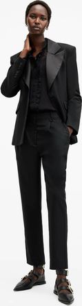 AllSaints Polyester/Viscose Sister Tailored Tapered Leg Trousers, Size: UK 8/US 4