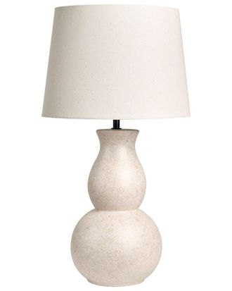 Beliani L&aacute;mpara de mesa cer&aacute;mica beige claro