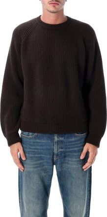 Saint Laurent Black Knitted Crew Neck Sweater