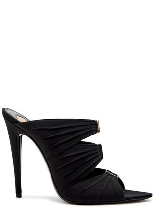 Saint Laurent Emilie 110 Satin-crepe Mules - Black - 41 (IT41 / UK8)