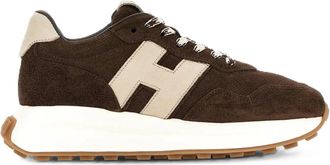Hogan Rich Brown Suede Chunky Low-Top Sneakers