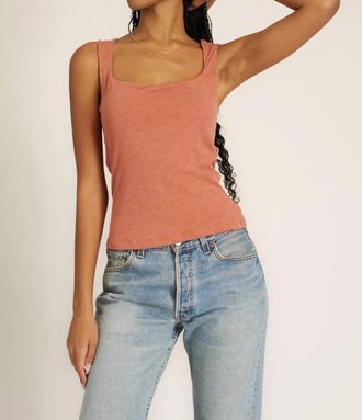 Bloomingdale's Sarah Square Neck Tank Top In Desert Clay