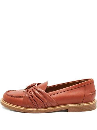 Chlo&eacute; Leren loafers - Bruin