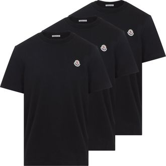 Moncler Black Cotton Short Sleeves T-Shirt-Uomo