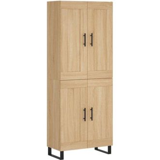 vidaXL Highboard Sonoma Oak 69.5x34x180 cm Engineered Wood vidaXL
