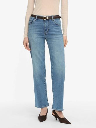 Frame Denim Mellow Mid Rise Wide Leg Jeans In Flip