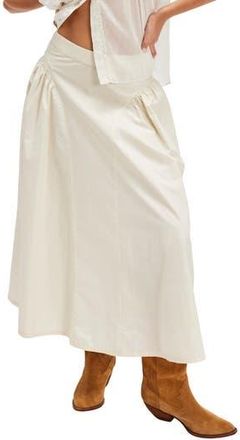 Free People Katia Cotton Poplin Maxi Skirt in Tea at Nordstrom Rack, Size 12