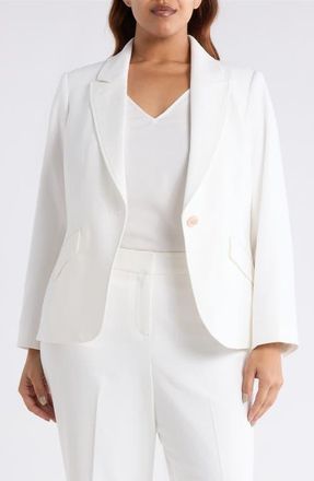 Tahari by ASL Stretch Boucl&eacute; Jacket in Ivory at Nordstrom, Size 16 W