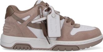 Off-white Rounded Toe Low-Top Sneakers With Iconic Arrow Logo