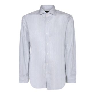 Dell'Oglio Casual Shirts, male, Blue, Size: 2XL Long Sleeve Shirt