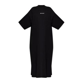 Palm Angels Midi Dresses, female, Black, Size: S Logo Dress