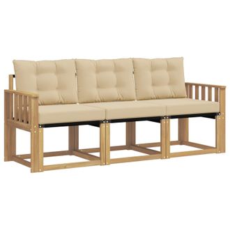 vidaXL Conjunto De Sof&aacute;s De Exterior Con Coj&iacute;n 3 Pcs Y Beige Vidaxl