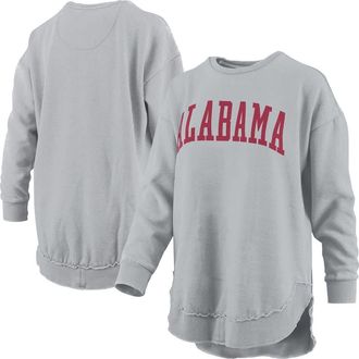 Pressbox Womens Pressbox Gray Alabama Crimson Tide Melange Poncho Vintage Fleece Long Sleeve Pullover Sweatshirt at Nordstrom, Size Medium