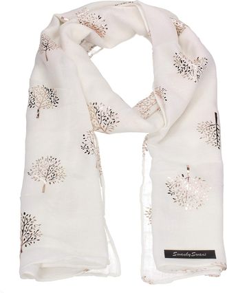 Swankyswans Mulberry Tree Celebrity Designer Scarf Womens Scarf Shawl Wrap Ladies Long Scarf (RG White)