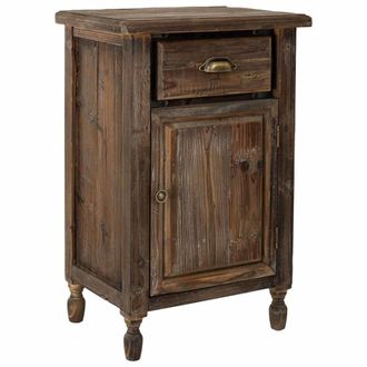 Wanderlust Deco Mesita de madera con 1 puerta y 1 caj&oacute;n 48x35x76h cm