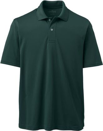Lands End Short Sleeve Polyester Polo in Evergreen at Nordstrom, Size 32