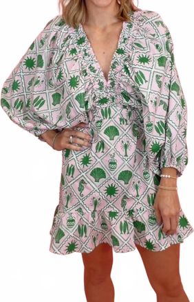 Show me your Mumu Hadley Mini Dress In Coastal Collage Print
