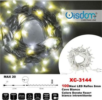 Trade Shop Trade Shop - Catena Luminosa 100luci Led Luminosa Ahora + Intermittent Bianco Xc-3144