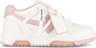 Off-white Low-Top Sneakers with Soft Pink Accents