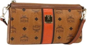 MCM Pre-owned Cross Body Bags, female, Brown, Size: ONE SIZE Pre-owned Plastic Shoulder Bag