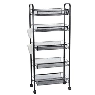 OEM Cesta De Almacenamiento Apilable De 5 Niveles, Dise&ntilde;o De Malla, Color Negro, 5 Capas