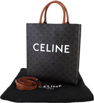 Celine Brown Pvc Leather Handbag Tote Bag (Pre-Owned)