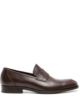 Fratelli Rossetti penny-slot polished leather loafers - Brown