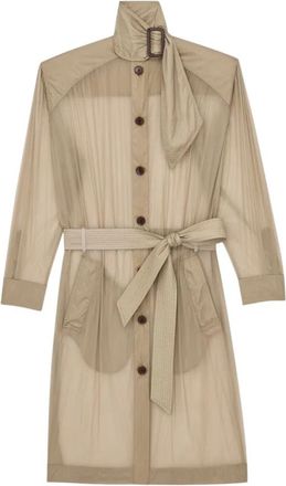 Saint Laurent Lavalli&egrave;re Jurk in Nylon - Dames - Shirt Kleedjes - Beige - M - Nylon - Kleedjes
