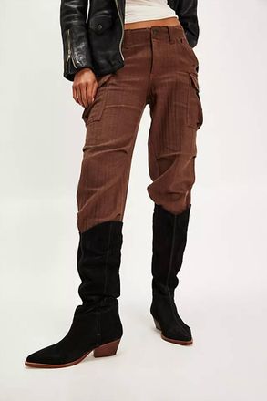 Free People Sway Low Slouch Boot 2.0 In Black Suede
